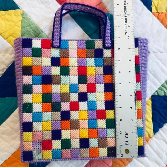 Multicolor‎ Colorblock Handcrafted Purse - Picture 4 of 8